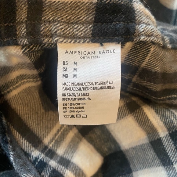 American Eagle 100% Cotton Plaid Flannel, Size M - Picture 3 of 6